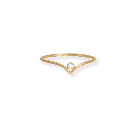Sunrise 14/20 Gold Filled CZ "V" Design Ring