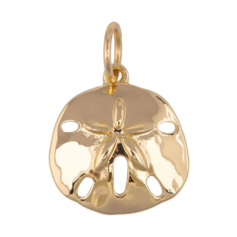 Sand Dollar Charm in Shiny Gold 18K Plating