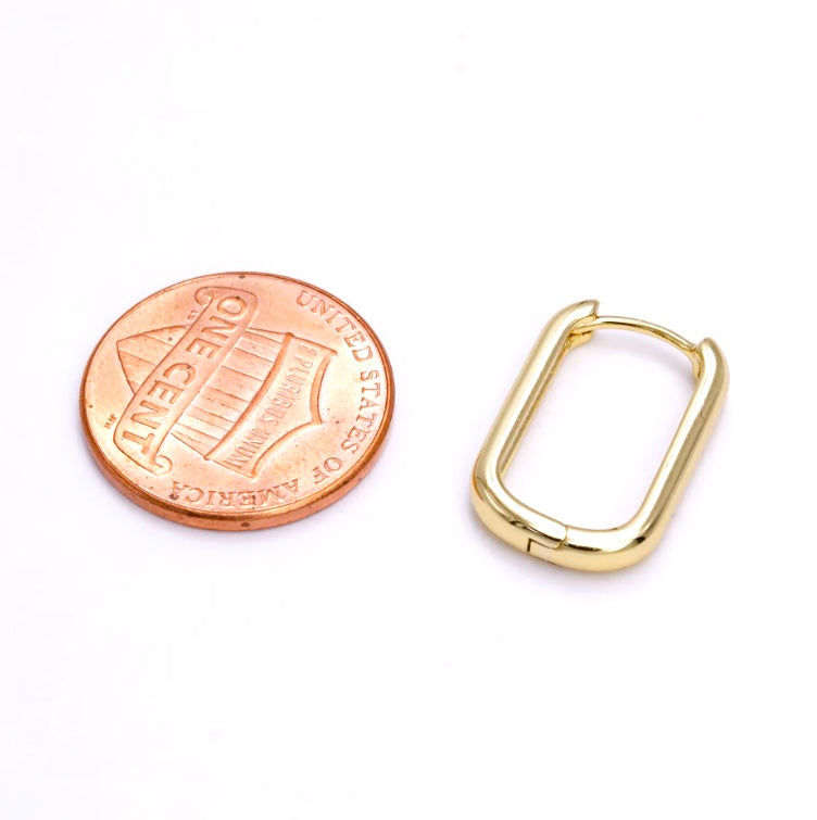 Curved Rectangle Minimalist Hoops