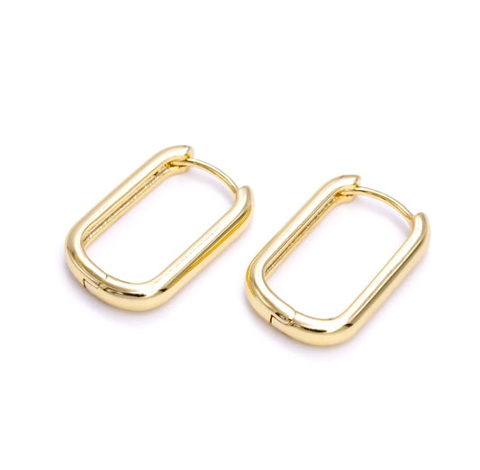 Curved Rectangle Minimalist Hoops
