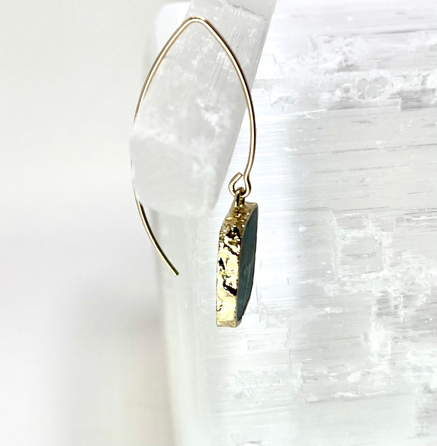 Gold-Dipped Turquoise Earrings