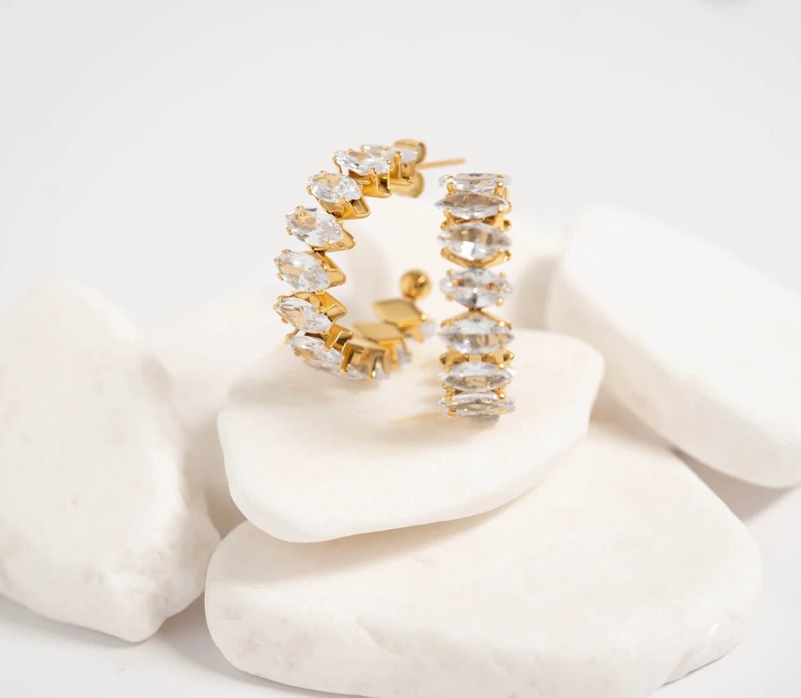 Marquis Hoop Earrings