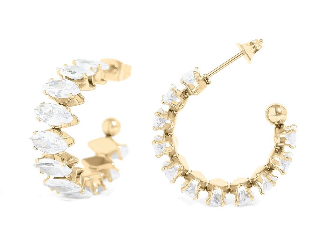 Marquis Hoop Earrings