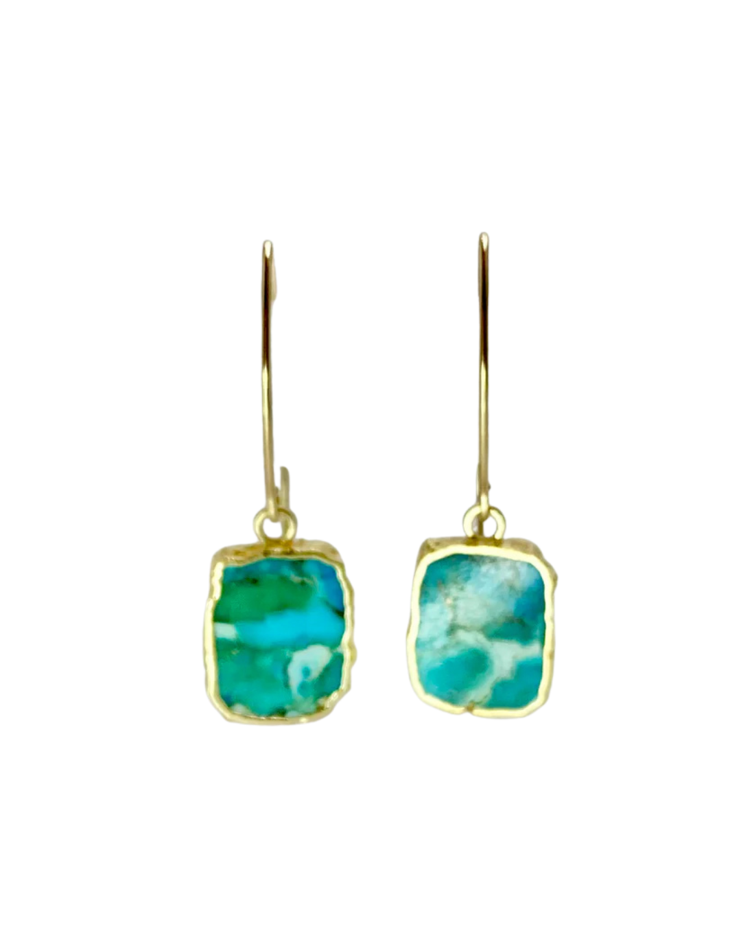 Gold-Dipped Turquoise Earrings