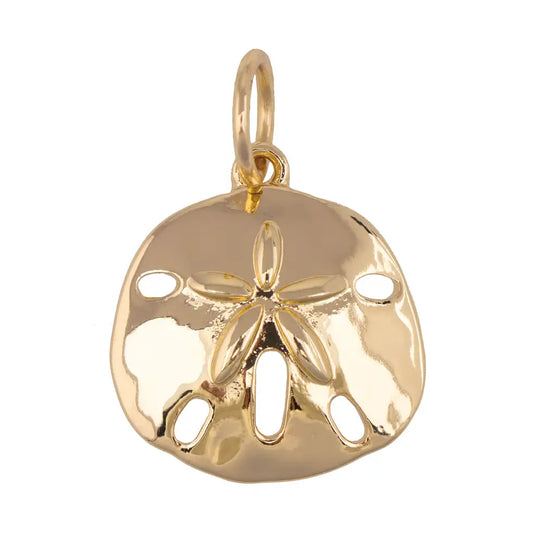 Sand Dollar Charm in Shiny Gold 18K Plating
